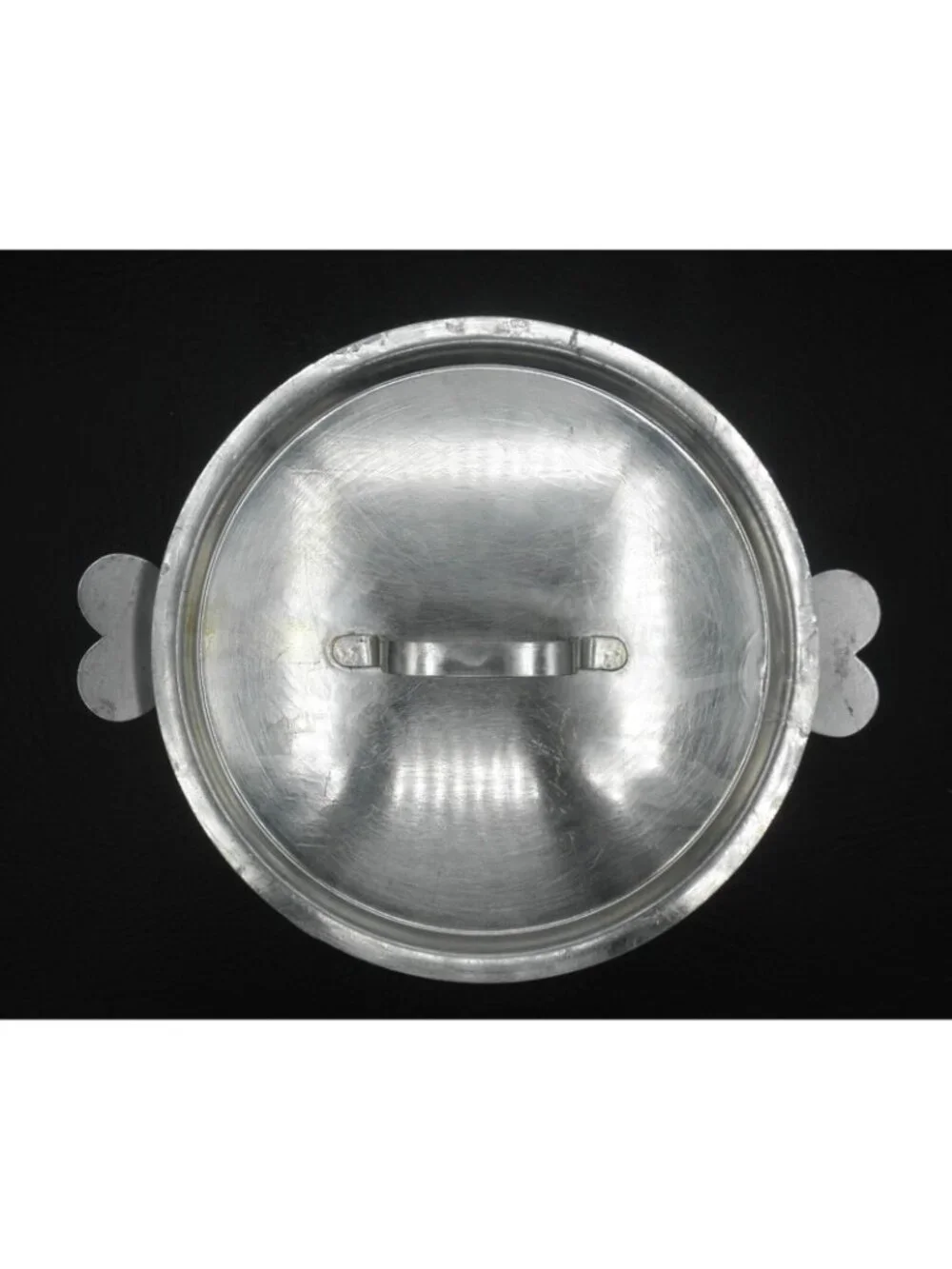 French Charlotte Pot Heart Handles France Flan Custard Pan No 18 with Lid Clean